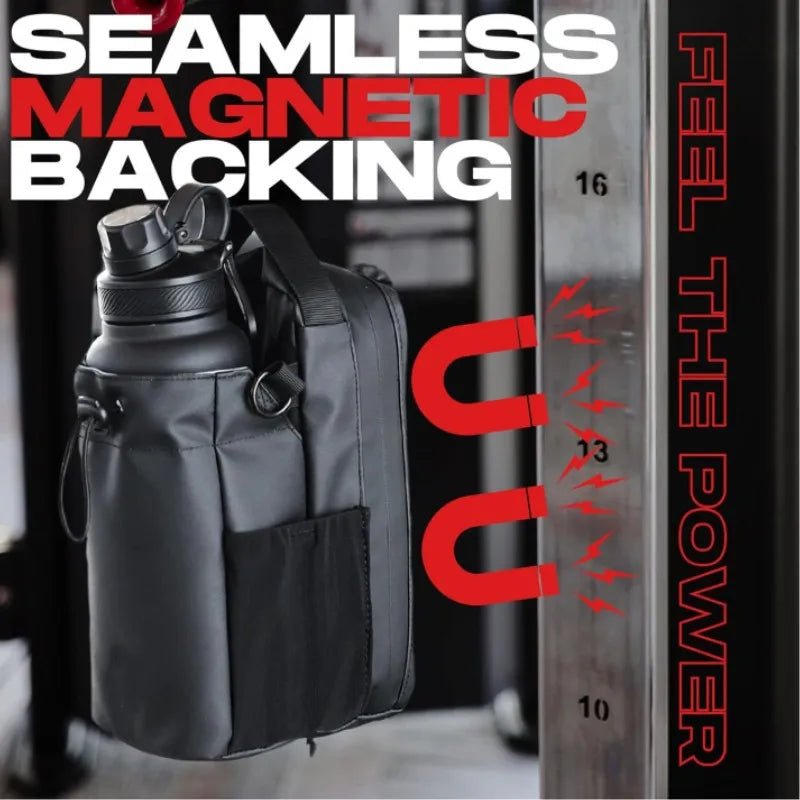 Portable Magnetic Fitness Water Bottle Bag Gym-Specific Water Cup Holder with Strong Magnet for Outdoor Sports Bottle Bag